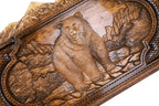 Handmade Wooden Two-Sided Backgammon Set with Deer and Bear, 60 cm