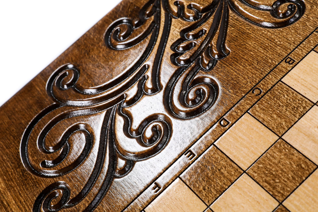 Handmade Wooden Backgammon Set, Classic Board, 60 cm (Model 11254)