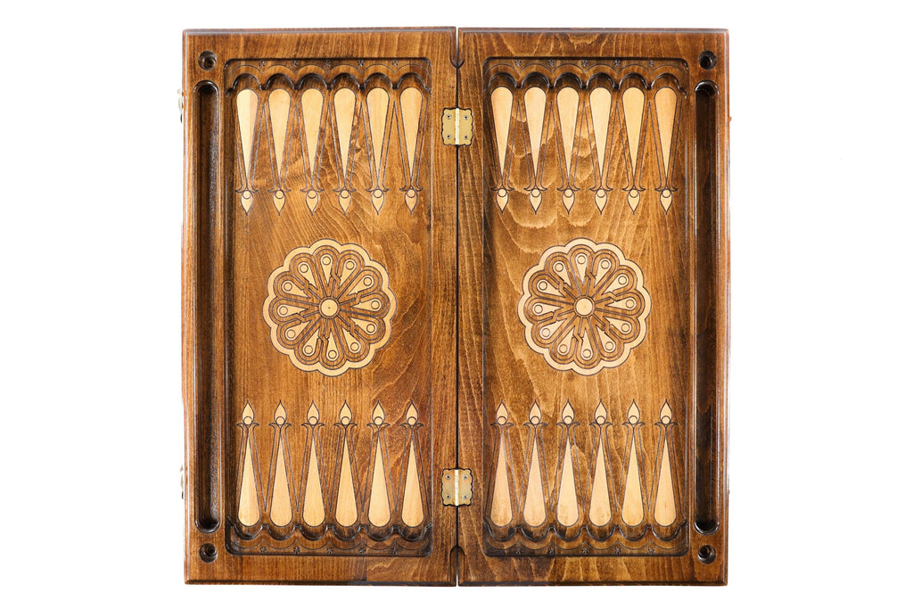 Handmade Wooden Backgammon Set with Mount Ararat, 60 cm (Model 11909)