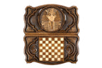 Handmade Wooden Backgammon Set with Tutankhamun, 60 cm (Model 11341)