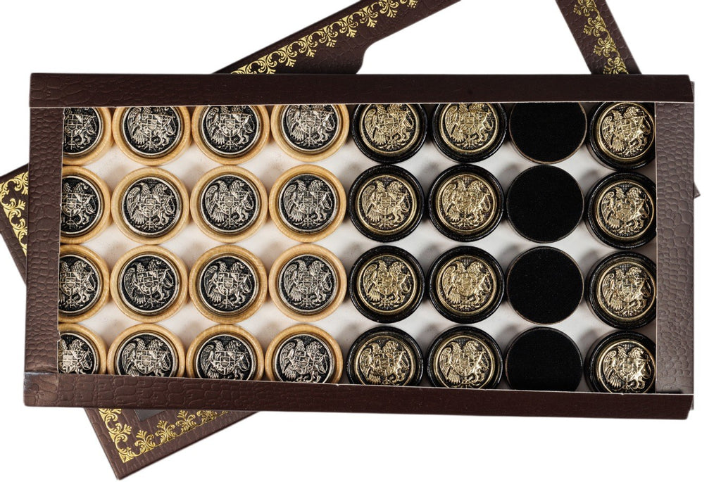 Backgammon Pieces With Coat Of Arms Of Armenia