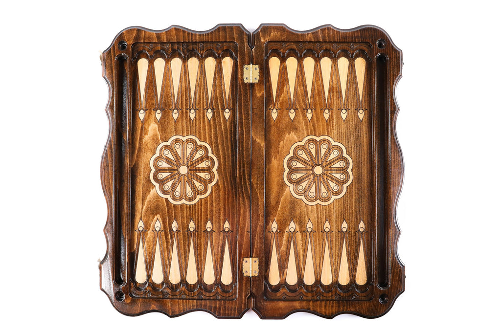 Handmade Wooden Backgammon Set with Mount Ararat, 60 cm (Model 11334)