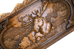 Handmade Wooden Two-Sided Backgammon Set with Deer and Bear, 60 cm