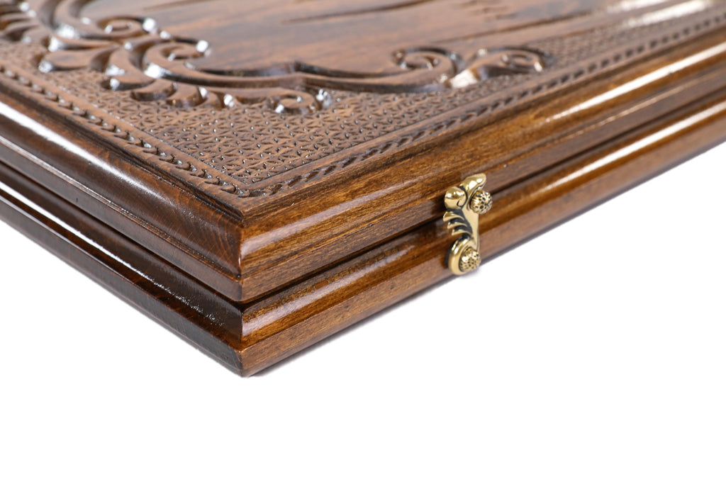 Handmade Wooden Backgammon Set with Mount Ararat, 60 cm (Model 11273)
