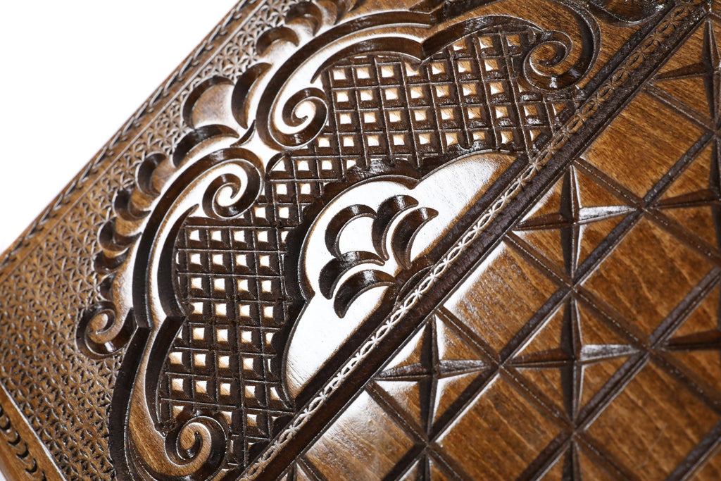 Handmade Wooden Backgammon Set with Mount Ararat, 60 cm (Model 11273)