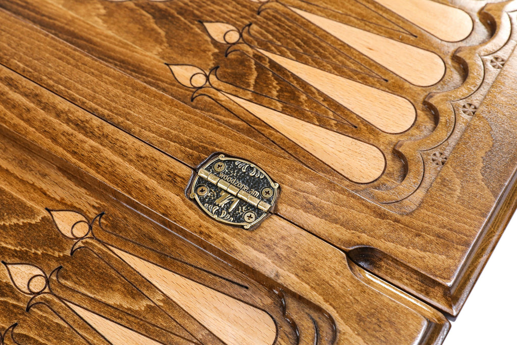 Handmade Wooden Backgammon Set with Mount Ararat, 60 cm (Model 11273)