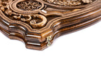 Handmade Wooden Two-Sided Backgammon Set with Uzbekistan Coat of Arms, 60 cm