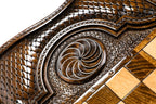 Handmade Wooden Backgammon Set with Garni Temple and Ararat Outline, 60 cm