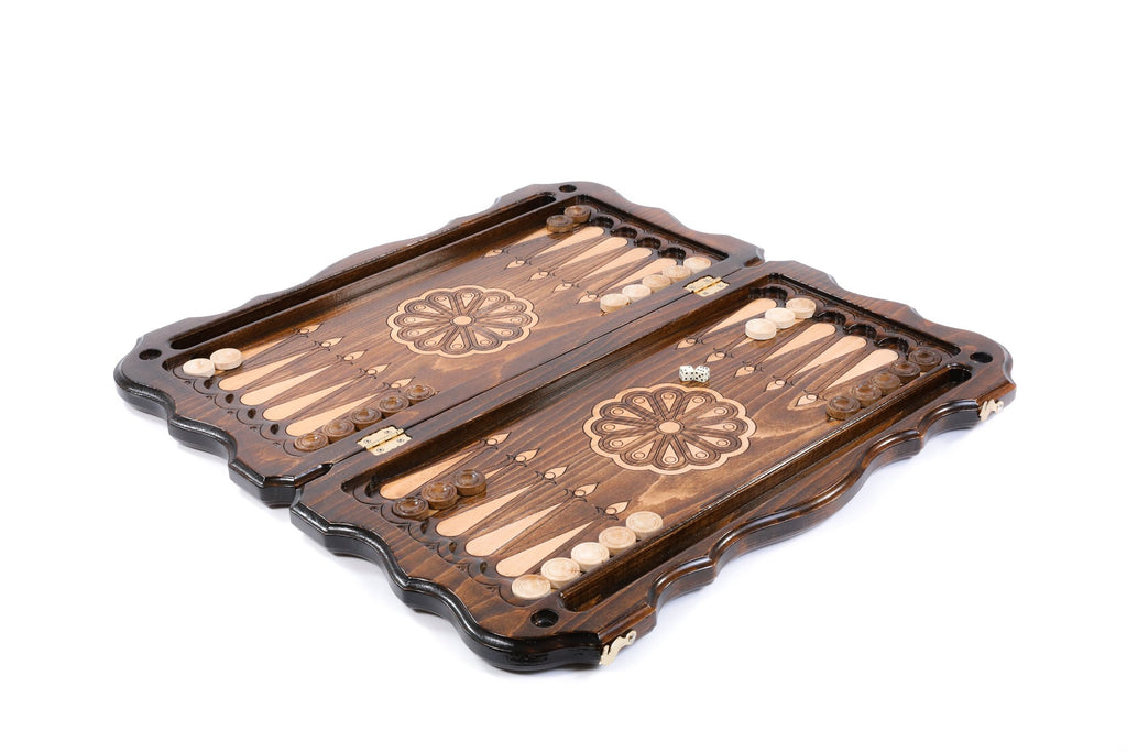 Handmade Wooden Backgammon Set with Mount Ararat, 60 cm (Model 11334)