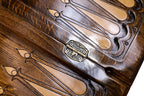 Handmade Wooden Backgammon Set with Wolf, 60 cm (Model 11931)