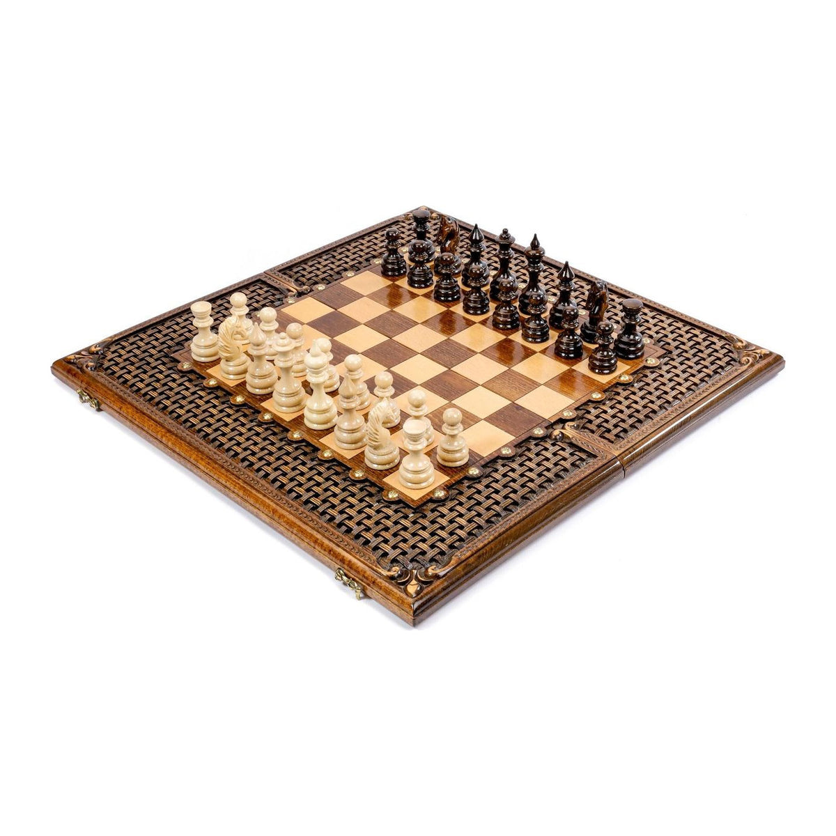 Chess-Backgammon with Braid Ornament Classic
