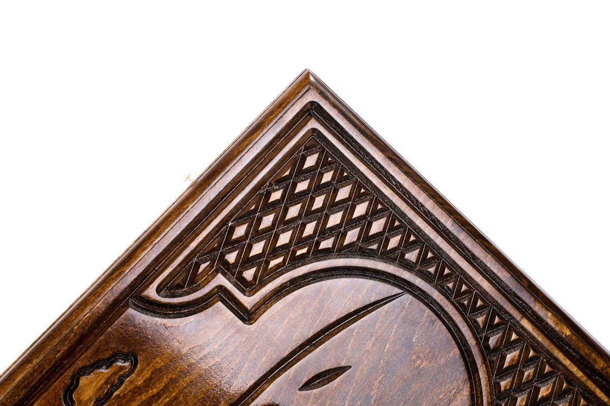 Handmade Wooden Backgammon Set with Mount Ararat, 60 cm (Model 11909)