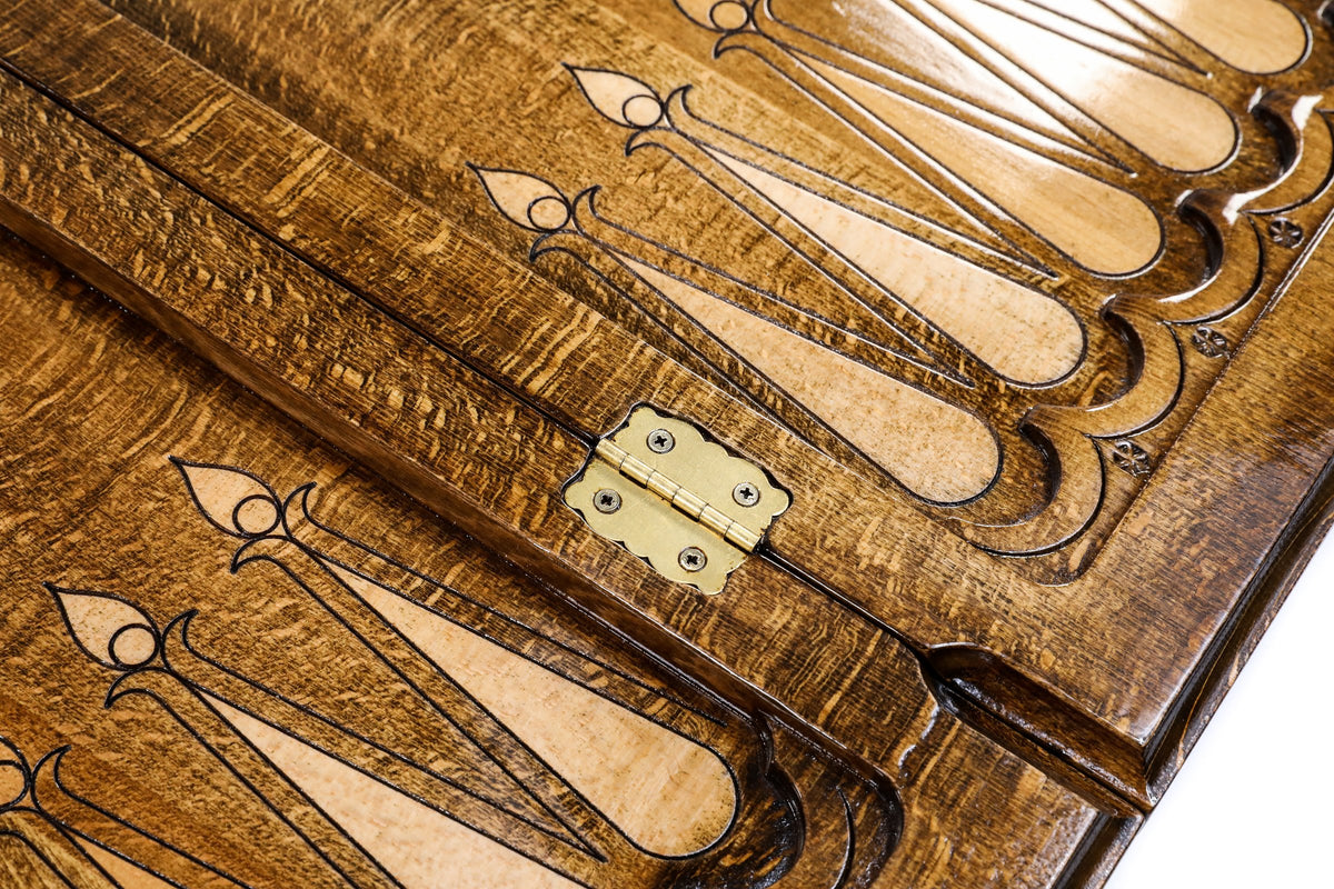 Handmade Wooden Backgammon Set with Mount Ararat, 60 cm (Model 11299)