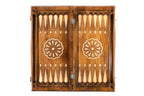 Handmade Wooden Backgammon Set with Wolf, 60 cm (Model 11931)