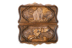 Handmade Wooden Two-Sided Backgammon Set with Deer and Bear, 60 cm