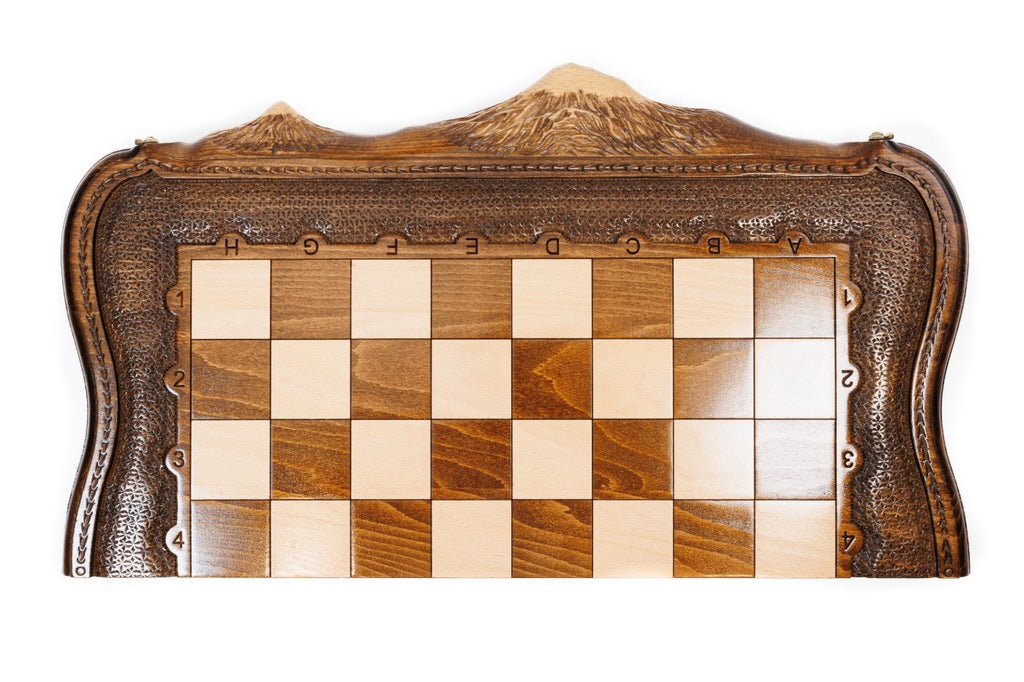 Chess & backgammon set with Mount Ararat outline, 60 cm