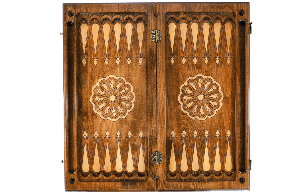 Handmade Wooden Backgammon Set with Mount Ararat, 60 cm (Model 11273)