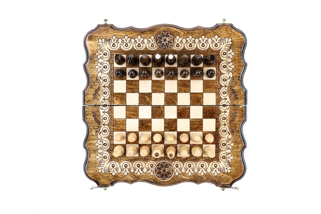 Ornamental Chess Set with Contour Outline, 30 cm – photo 7