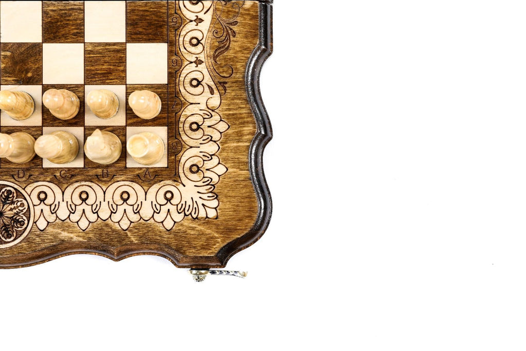 Ornamental Chess Set with Contour Outline, 30 cm – photo 5