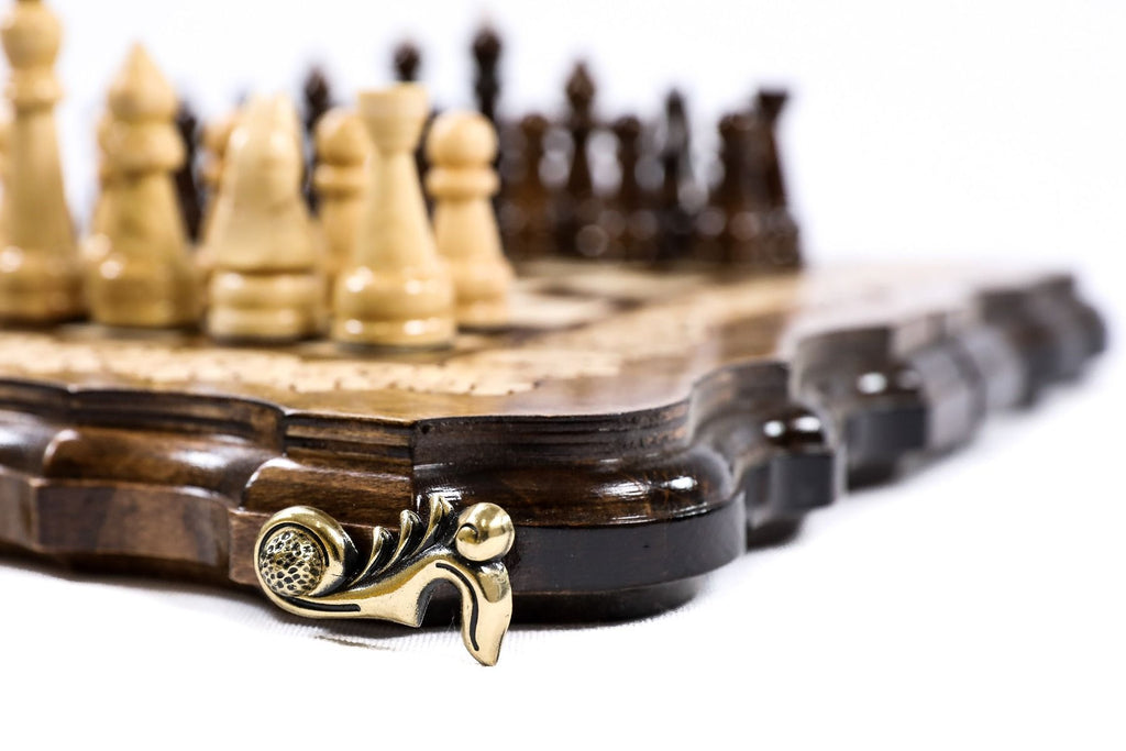 Ornamental Chess Set with Contour Outline, 30 cm – photo 6