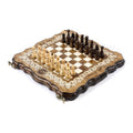 Ornamental Chess Set with Contour Outline, 30 cm – handmade by Hrachya Ohanyan