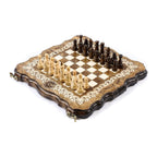 Ornamental Chess Set with Contour Outline, 30 cm – handmade by Hrachya Ohanyan