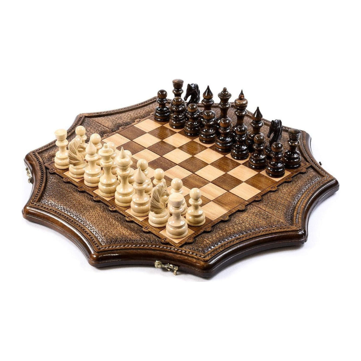 Juego de ajedrez de madera en forma de estrella, 50 cm