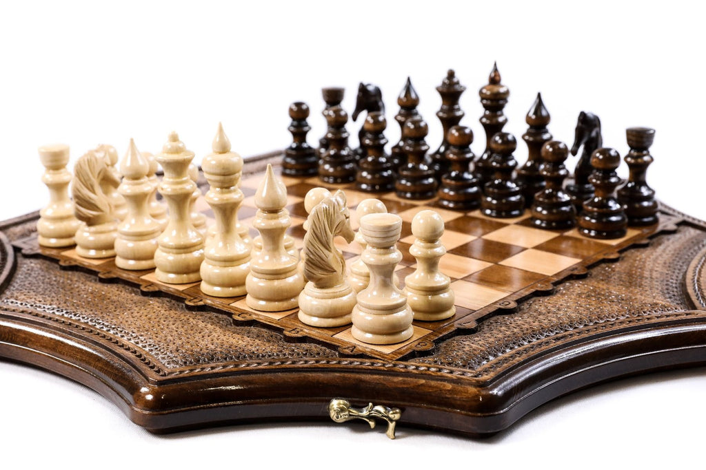 Star-Shaped Wooden Chess Set, 50 cm – photo 2