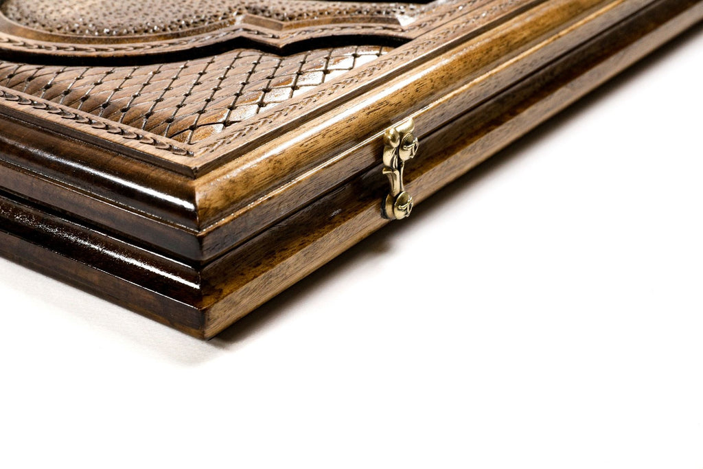 Classic Walnut Ornamental Backgammon Set, 60 cm – photo 9