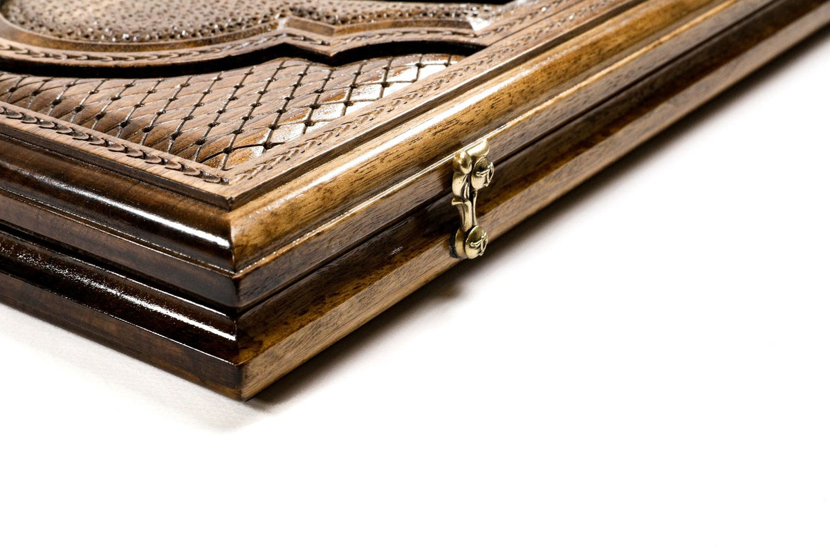 Classic Walnut Ornamental Backgammon Set, 60 cm – photo 9