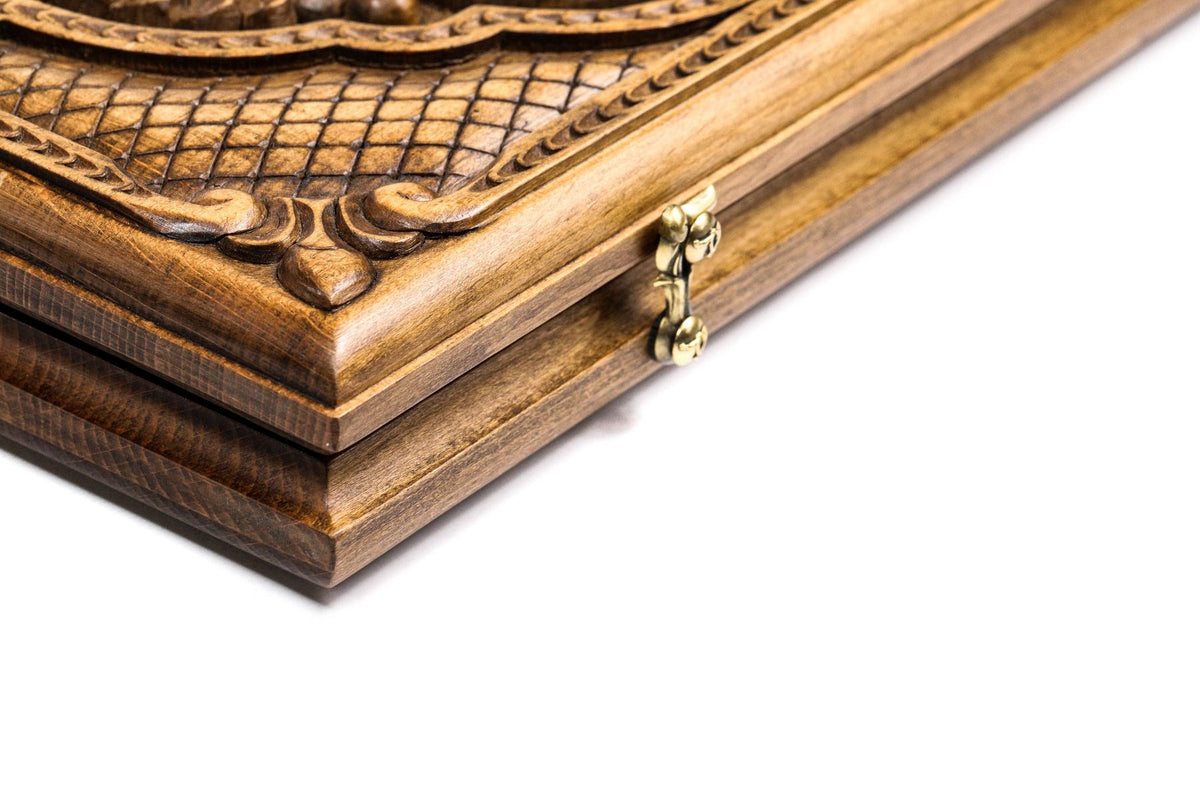 Backgammon mit Relief-Ornament & Rankenfeldern, 60 cm – Foto 10