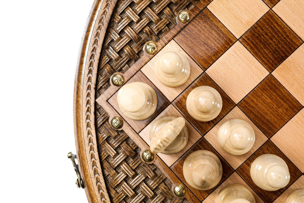 Circular Chess Set with Ornamental Weave Pattern, 50 cm – photo 10