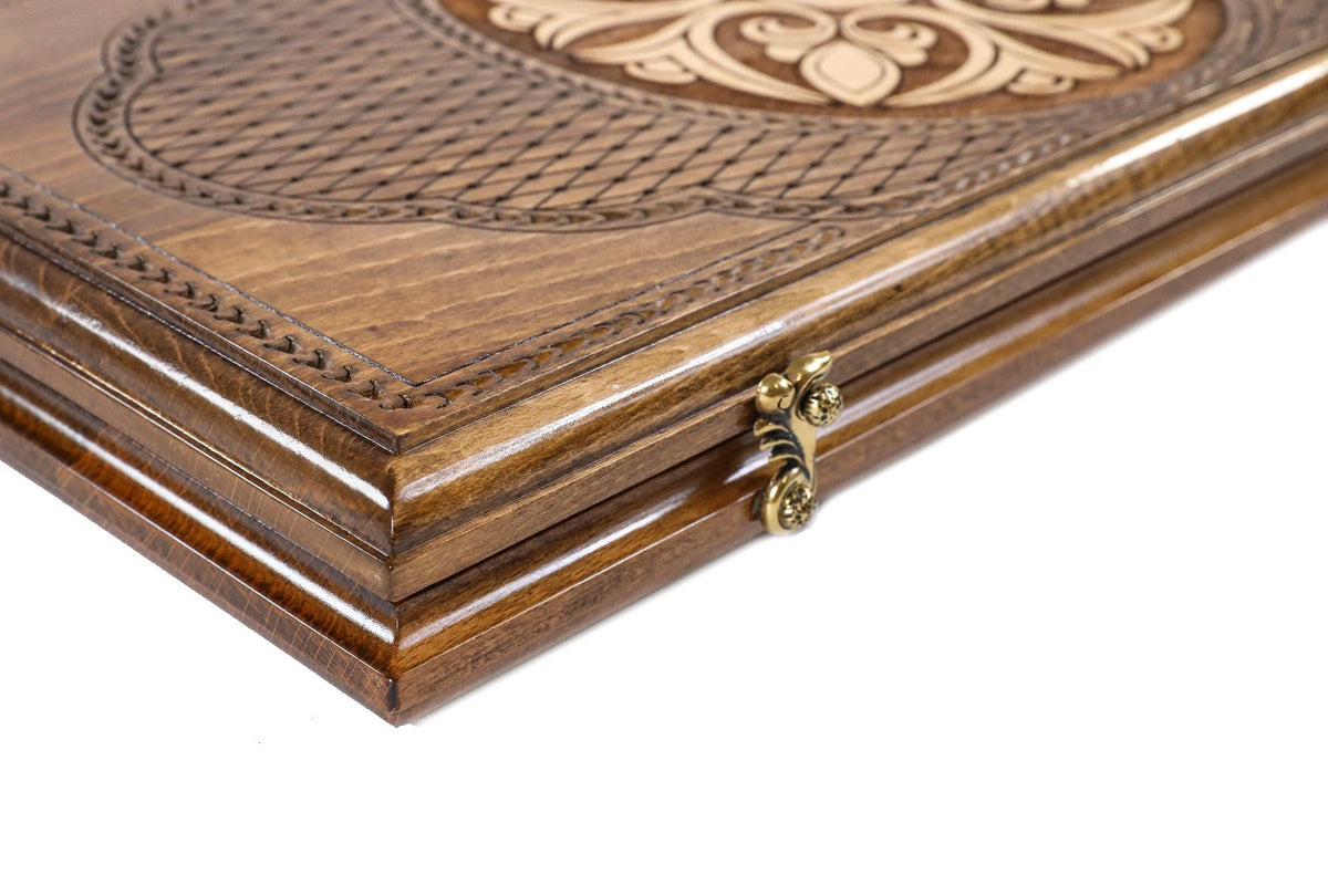 Backgammon mit weißer Rosette auf Gitteroval, 50 cm – Foto 10
