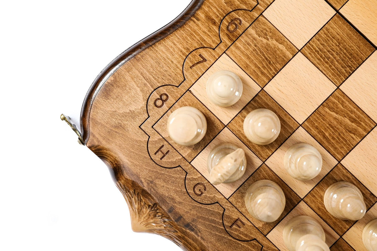 Chess with copyrighted Mount Ararat outline - HrachyaOhanyan Co