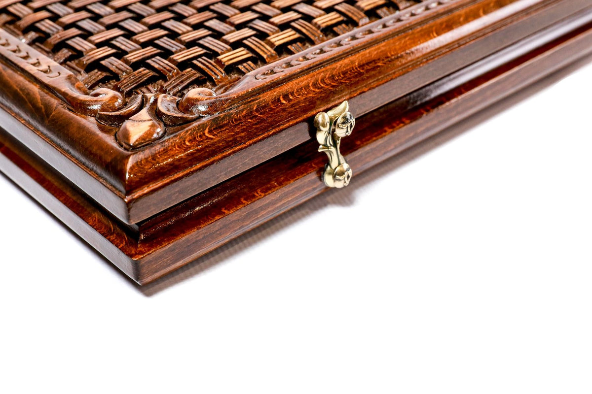 Juego de backgammon clásico con ornamento trenzado, 60 cm – foto 9