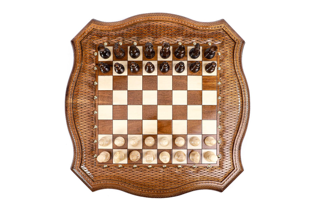 Wooden Chess Table with Drawers, 60 cm – photo 10