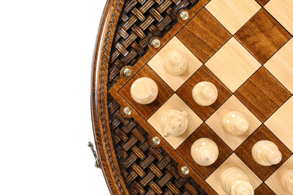 Circular Chess Set with Ornamental Weave Pattern, 60 cm – photo 11