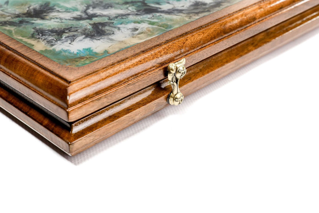 Absrtact-Epoxy Backgammon Two-Sided Classic - HrachyaOhanyan Co