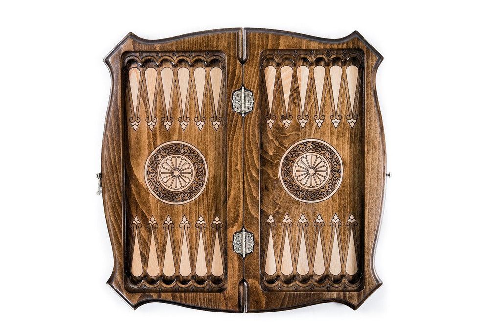 Chess-backgammon Ararat with braid patterns with copyrighted contour outline - HrachyaOhanyan Co