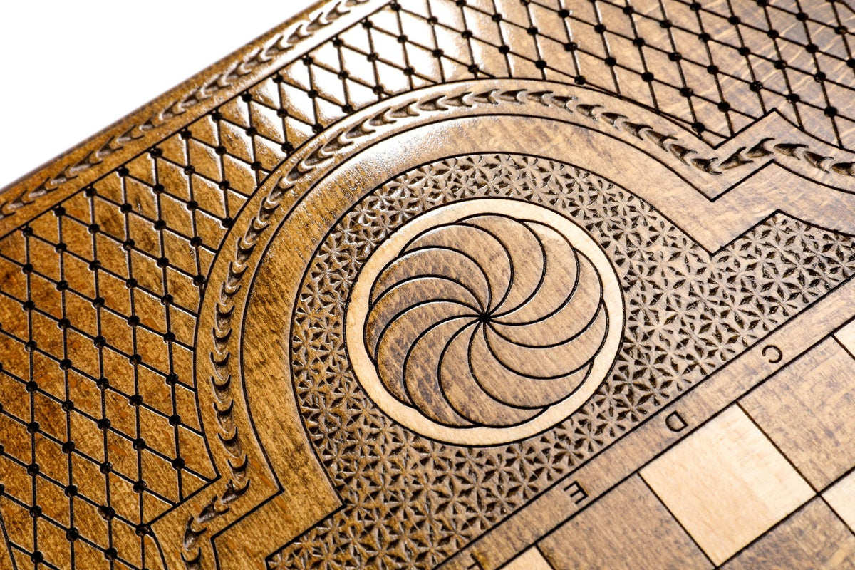 Juego de backgammon con ornamento de copo de nieve, contorno en arco, 60 cm – foto 10