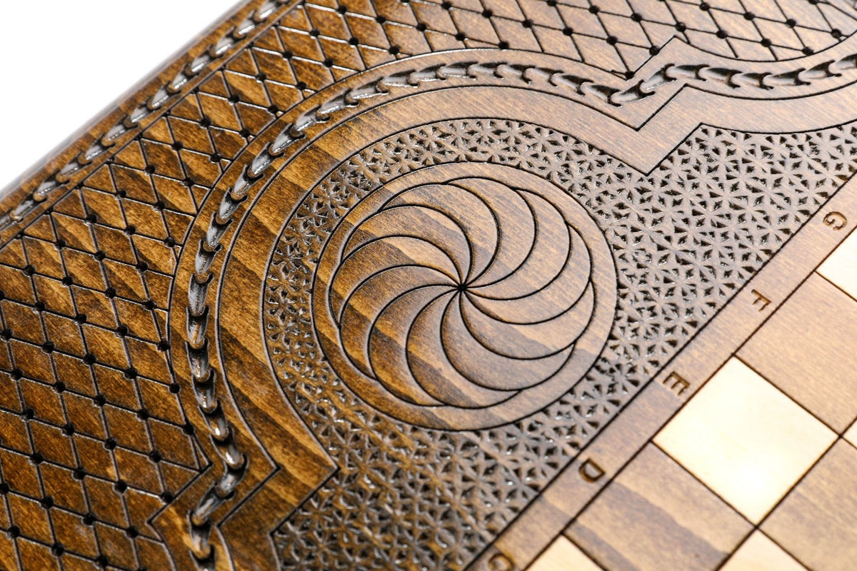 Juego de backgammon clásico con ornamento de copo de nieve, 60 cm – foto 10