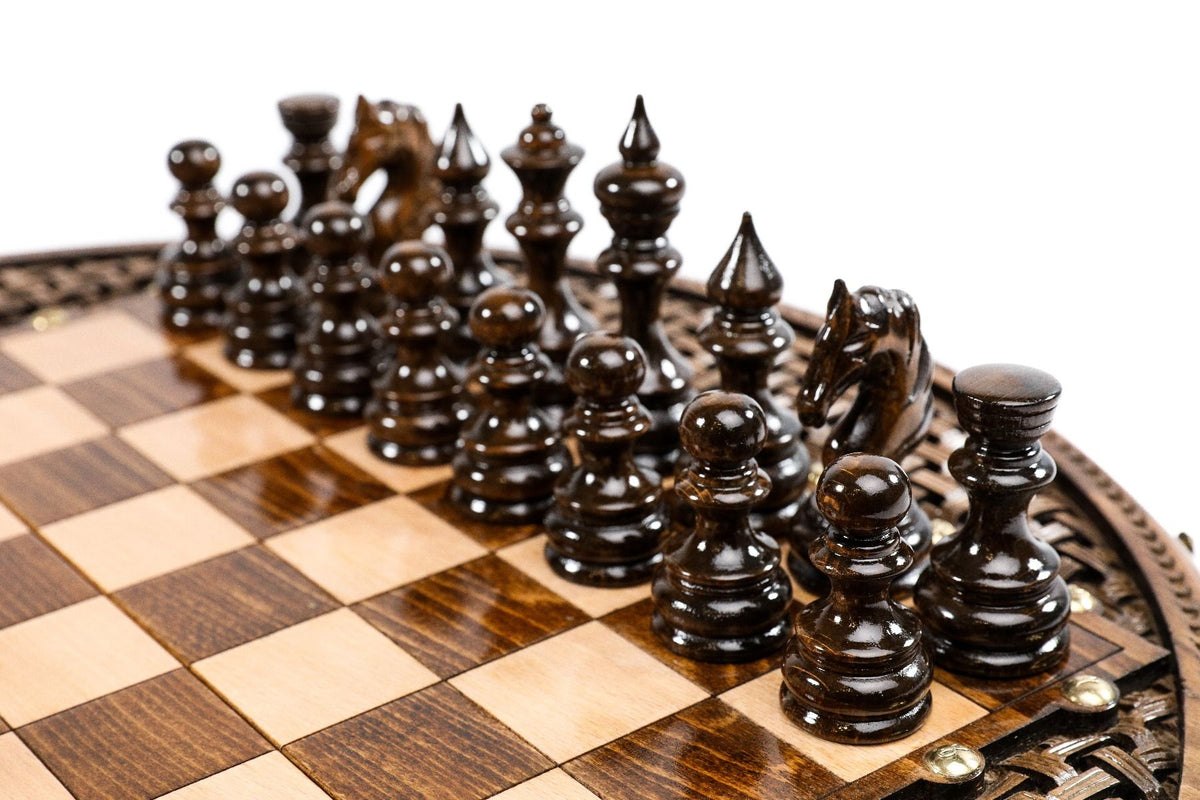 Circular Chess Set with Ornamental Weave Pattern, 50 cm – photo 11