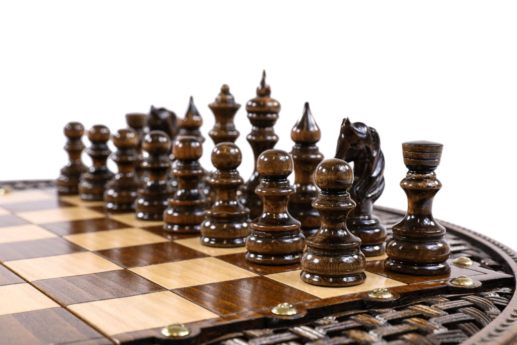 Circular Chess Set with Ornamental Weave Pattern, 60 cm – photo 10