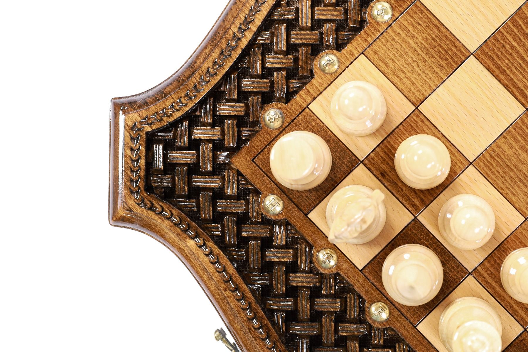 Chess-Backgammon With Braid Pattern With Copyrighted Contour Outline - HrachyaOhanyan Co