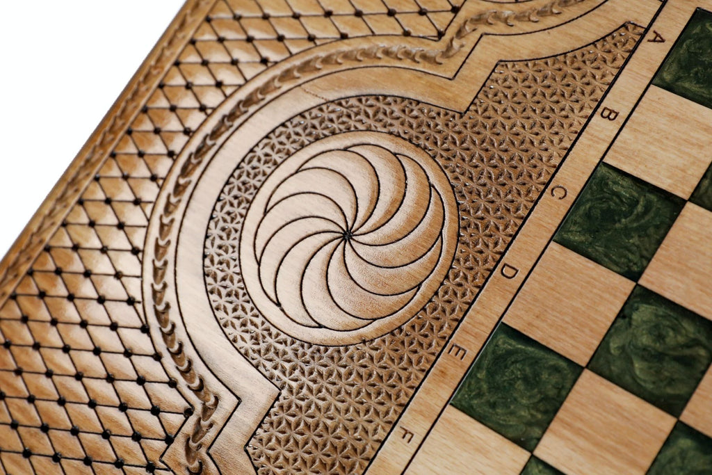 Epoxy Pomegranate Tree Backgammon Set, 60 cm – photo 10