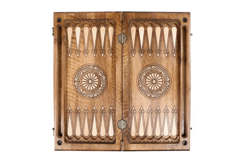 Ornamental Bas-Relief Backgammon Classic Two-Sided - HrachyaOhanyan Co