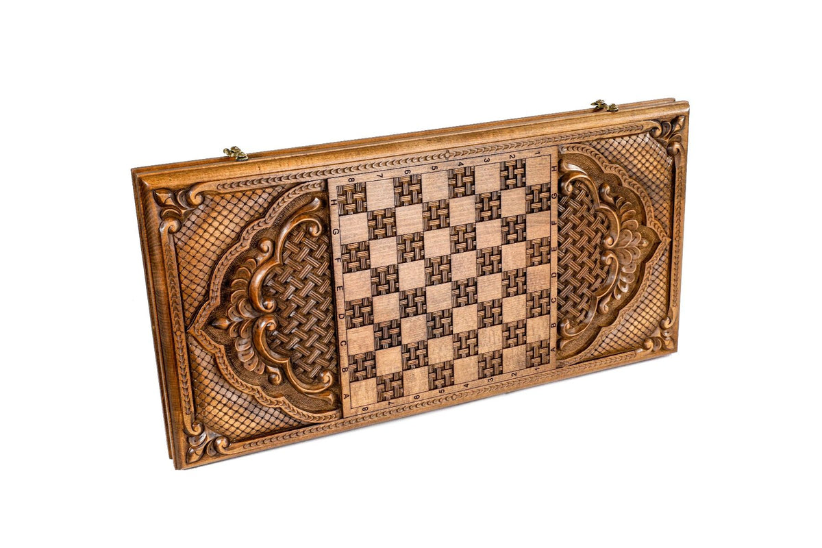 Backgammon mit Relief-Ornament & Rankenfeldern, 60 cm – Foto 4