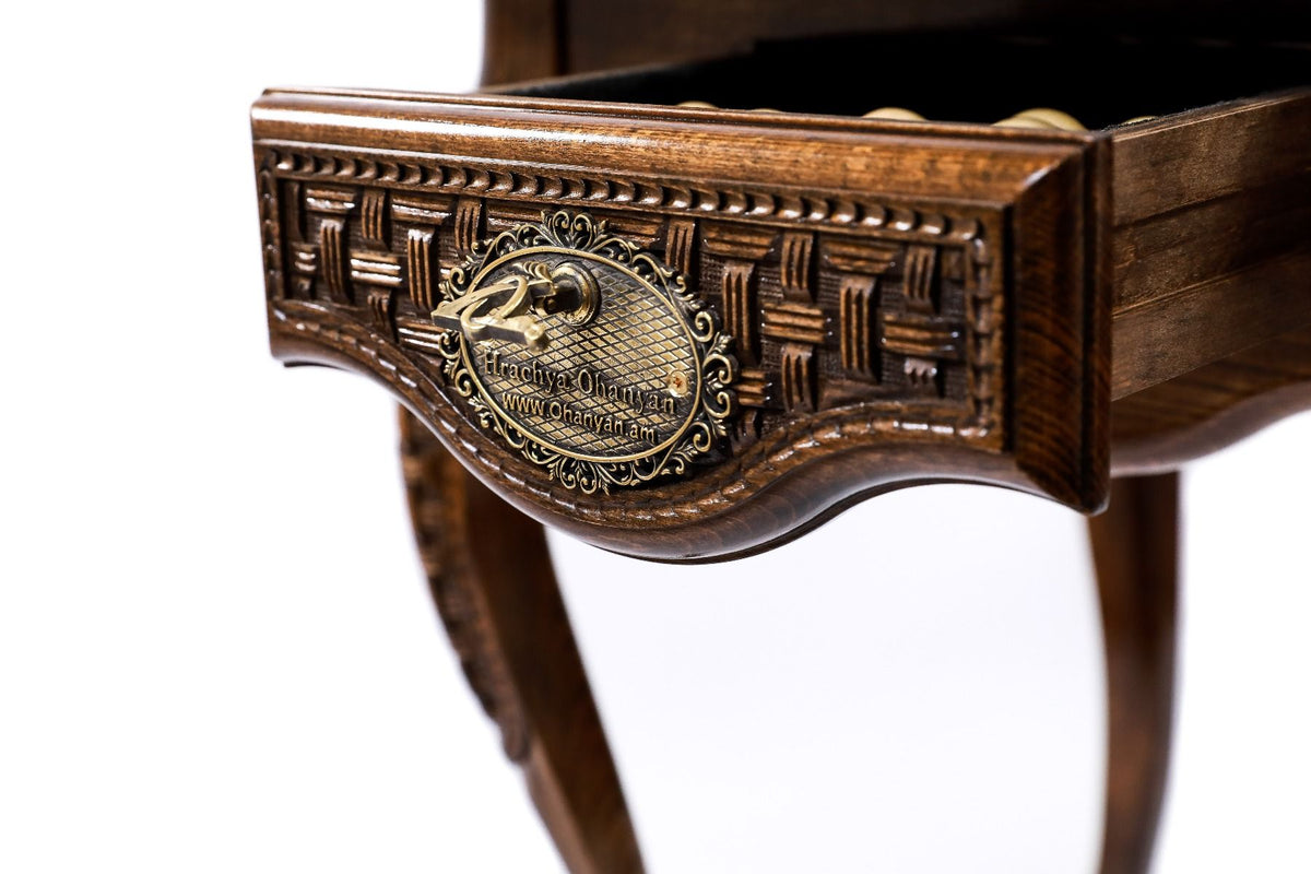 Mesa de ajedrez con detalles de bronce, 60 cm – foto 12