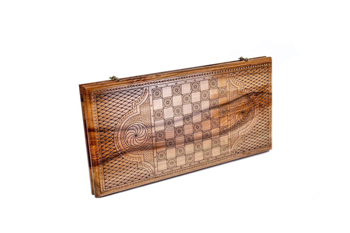 Epoxy Pomegranate Walnut Backgammon Set, 60 cm – photo 4