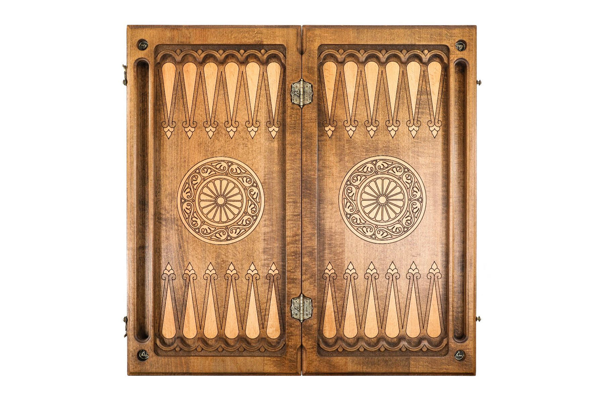 Backgammon mit Relief-Ornament & Rankenfeldern, 60 cm – Foto 12